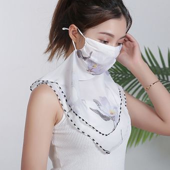 Protección de cuello y protección facial Sun Veil Bufandas de gasa Montaje Ear Ear Ajustable Postanidad Máscara Bufanda y tulipán Blanco Protección de cuello y protección facial Sun Veil Bufandas de gasa Montaje Ear Ear Ajustable Postanidad Máscara Bufanda y tulipán Blanco