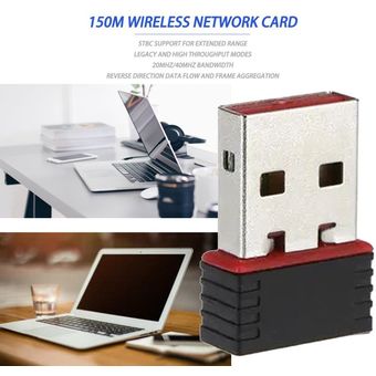 150Mbps 150m Mini USB WiFi Adaptador inalámbrico Tarjeta LAN LAN 802.11N  G  B 