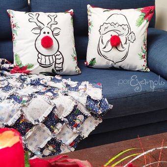 Cojines Decorativos para Sofa Navidad -Funda cojin 45 x 45 - Fundas Cojines  Sofa - Cojines Sofa Originales - Fundas de cojin navideño - Cojines para