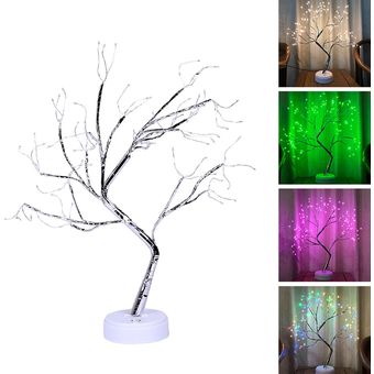 Simulación LED Snow Bonsai Árbol Luz de cobre Alambre de cobre Luz Decoración del hogar Ahorro de energía y elegante luz de la noche 