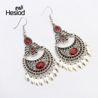 Hesiod Indian Jewelry Boho Pendientes Black Glaser Drilling 