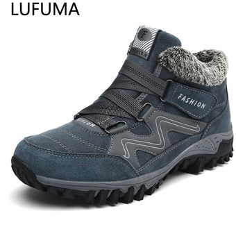 Botas de invierno LUFUMA para hombre con piel 2020 botas de nieve de 