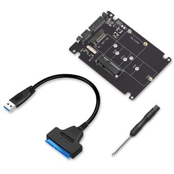 Adaptador M.2 NGFF o MSATA a SATA 3.0 USB 3.0 a 2.5 Disco duro SATA Ta 