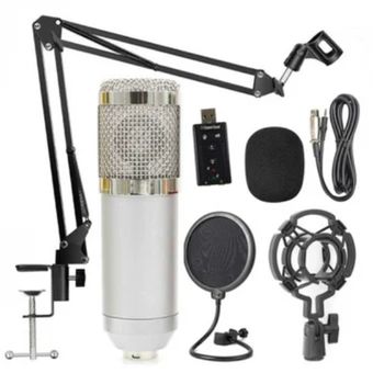 Microfono Condensador Bm800 Brazo Soporte Antipop Estudio Pc 