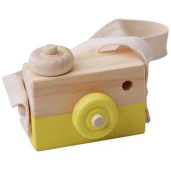 juguetes educativos de moda regalos de cumpleaños y Navidad Mini cámara de madera Natural segura para bebés y niños 