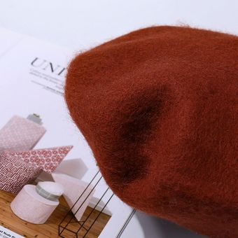Sombreros de boina de lana para mujer  sombrero francés de Color sól.. 