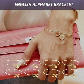 Pulsera de las mujeres anudadas salvaje pulsera de la manera pulsera del alfabeto Inglés 26 