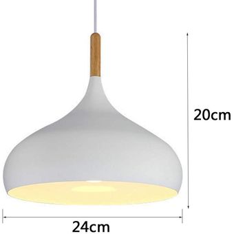 Lámpara de Techo Moderna Colgante de Luz E27 Aluminio Dia 24cm Blanco 