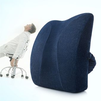soporte para la cintura cojín lumbar asiento de coche Cojín lumbar para silla de oficina cojín de espuma de memoria respaldo para silla Color#With button 