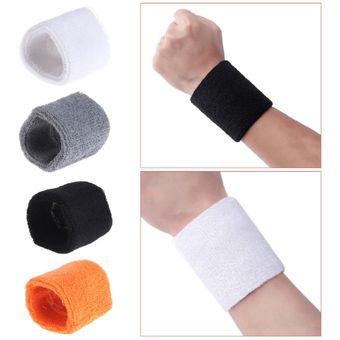 #Black 8 x 10 1 Pc Cotton Unisex Sport Sweatband Wristband Basketball Running Badminton Wrist Brace 