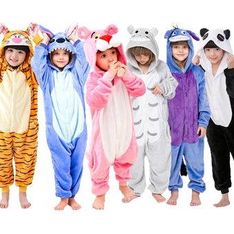 Pijama de invierno para y niñas conjunto de Pijama bonito de Stitch con diseño de unicornio y esqueleto de Animal-Pink Stitch 