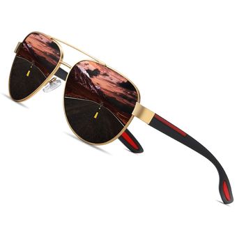 Gafas de sol de Aviador de d（#C5Brown） AOFLY Gafas de sol de piloto polarizadas a la moda 
