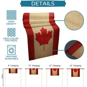 mesa de comed Camino de mesa con textura Vintage Bandera de Canadá 