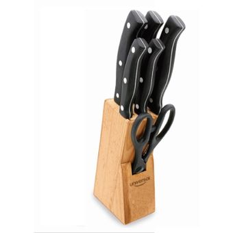 Set cuchillos+Base madera Universal x 5 Ref I47590