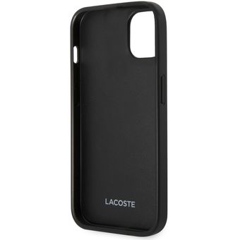 Funda Lacoste iphone 14 plus color negro tejido