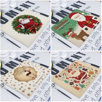 Feliz servilleta Papá Noel servilletas de tela toallas de té 43x32Cm Navidad Decoración Retro de servilletas de tela mesa para restaurante de Navidad 
