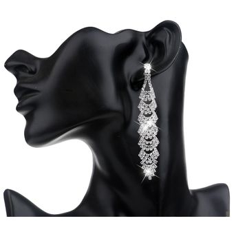 Treazy Bonitos Pendientes De Novia De Cristal Pendientes De 