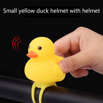 La luz de la correa del casco amarillo pequeño pato de la personalidad de bicicletas decorativo 