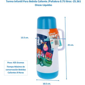 Termo bebe 0.75 litros de niño Azul Imusa