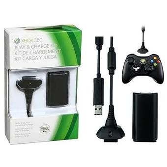 GENERICO Cargador Batería Xbox 360 Kit Carga Y Juega Xbox 360 Bateria