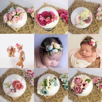 Diadema de flores de princesa para bebé recién nacido,niño 