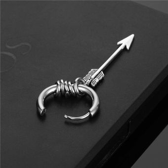 Pendientes De Acero Inoxidable Punk Black Arrow Femenina De Pendientes De Acero Inoxidable Punk Black Arrow Femenina De