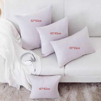 arte de lino Color sólido Funda de almohada de algodón y lino coj 