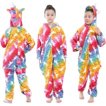 Pelele con capucha Pijama de cebra para niños disfraz de franela para niños Conjunto de pijama para y niñas pijama de Anime Unicorn-LA63 