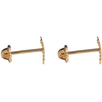 Aretes de Oro 14K Mujer broquel Osos oro amarillo brillante y oro amarillo  mate