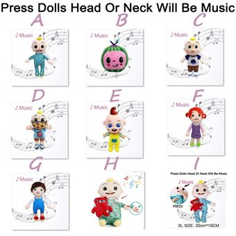 Dibujos animados para niños Cocomelon sandía muñeco de peluche música 