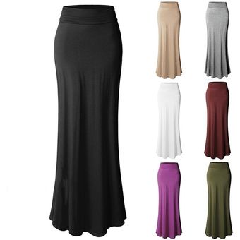 Falda de verano para mujer multicolor, falda larga hasta el suelo 