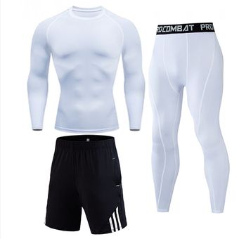 sudadera pantalones cortos mallas de compresión conjunto de gimnasio Conjunto de ropa para correr para hombre chándal para hombre, Camiseta deportiva jogging 