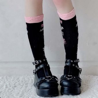 estilo de murciélago Lolita-zapatos Kawaii Lolita gót lazo oscuro 