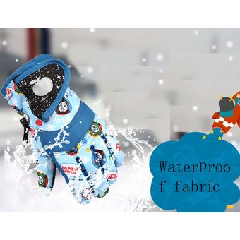Las niñas caliente impermeable guantes de invierno guantes de esquí profesional niños de nieve a prueba de viento de esquí Snowboard guantes de ciclista DJL（#cyan） 