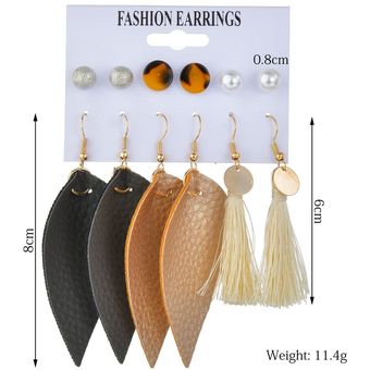 Pendientes De Mujer Zwc Suite Pendientes De Mujer De Cuero 