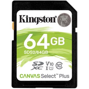 Memoria Kingston SDXC CANVAS 64GB UHS-I Clase 10 SDS2/64GB