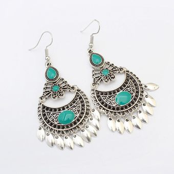 Hesiod Indian Jewelry Boho Pendientes Black Glaser Drilling 