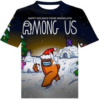 Camiseta casual de hip-hop de estudiante de juego de Navidad 