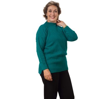 Buzo Mujer Tejido Diseño Relieve ref Betty Verde Jade 