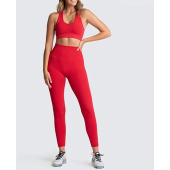 XDSP Conjunto Deportivo Mujer Pantalones De Yoga Súper Elásticos Deporta Ropa Chándal Leggings de Fitness Hacer Ejercicio en el Gimnasio 