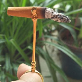 De Fumar Anillo De Dedo Fumador  Titular S dorado 