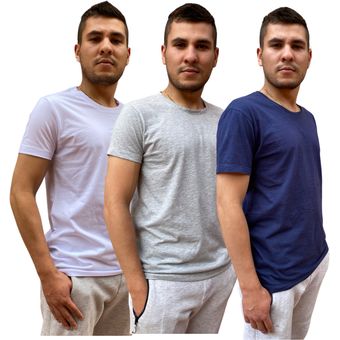 Camisetas para hombre en algodón 100% x 3 unidades. GENERICO