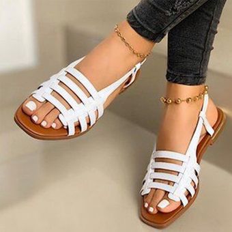 Sandalias de mujer Gladiador de mujer con zapatos planos sandalias 