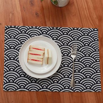 Tela de lino y algodón para mesa decoración de boda antiincrustante para el hogar impermeable plegable posavasos de estilo Multi patrón 