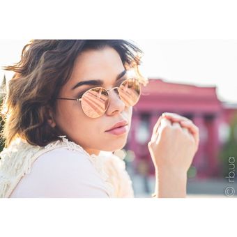 ray ban 3447 round metal espejado rosa