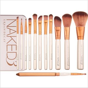 12 Piezas Brochas de Maquillaje NK3-Marrón 