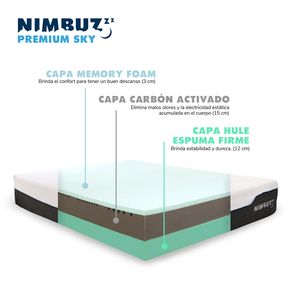 Colchón Matrimonial en caja Memory Foam Premium Sky Nimbuzzz - Ecart