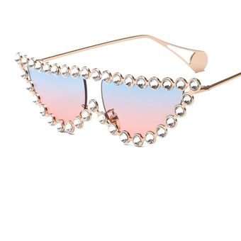 Gafas de sol de ojo de gato marco de diamante sombramujer 