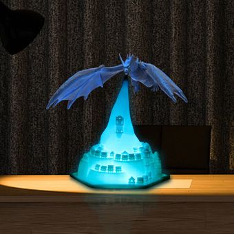 Impresión 3D Equilibrio dinámico Dragon Table Lamp Lámpara de respiración LED luz de noche 