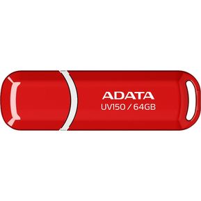 ADATA Memoria USB 3.2 UV150, 64GB,Color Rojo con Plateado